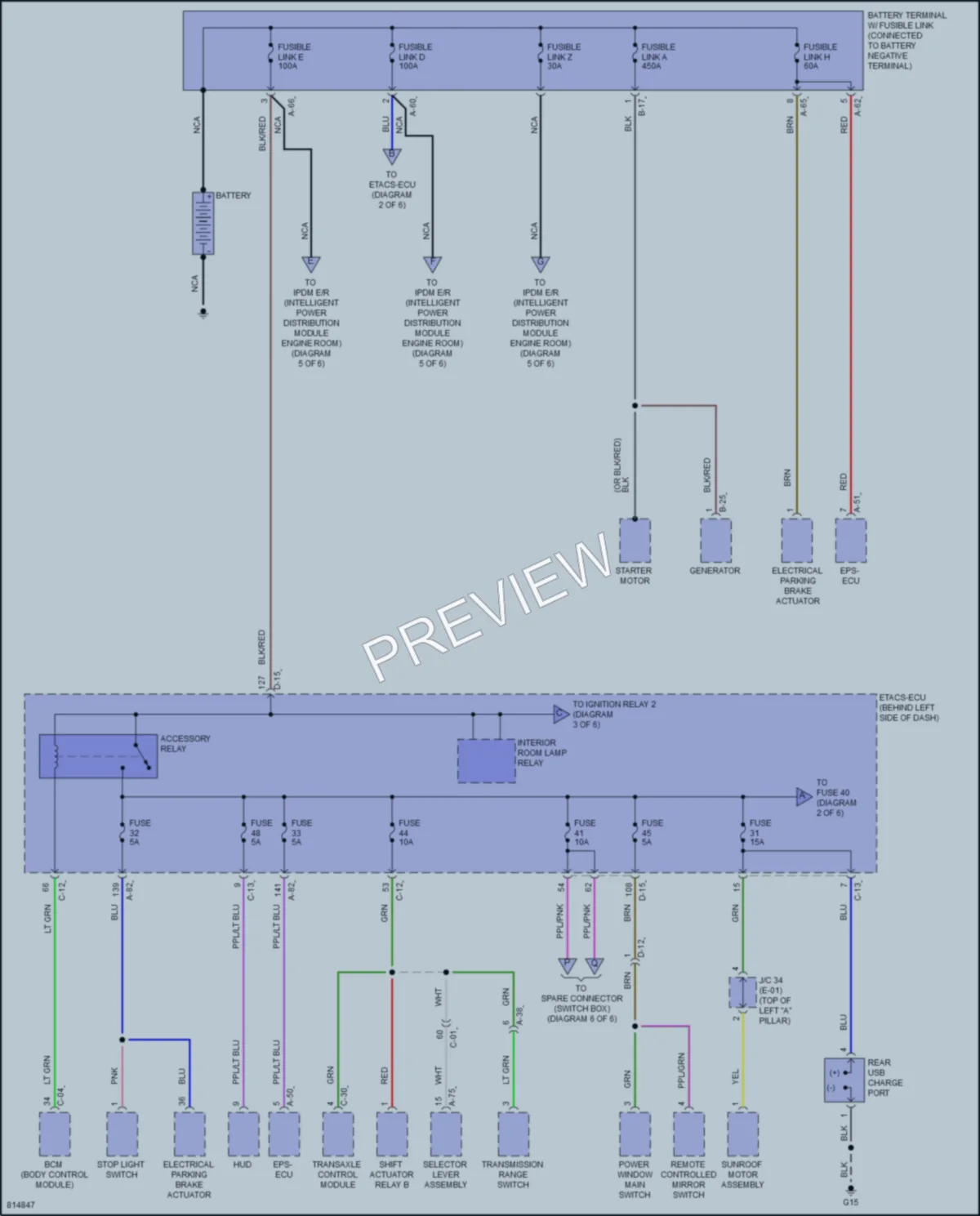 2022 Mitsubishi Outlander Power Distribution wiring diagram preview