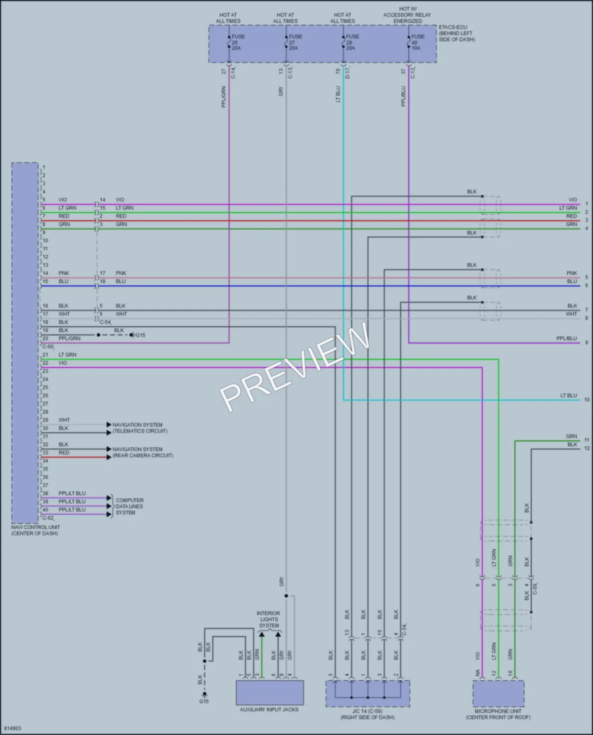 2022 Mitsubishi Outlander Radio wiring diagram preview