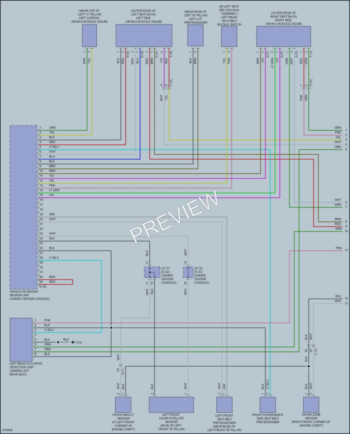 2022 Mitsubishi Outlander Supplemental Restraints wiring diagram preview