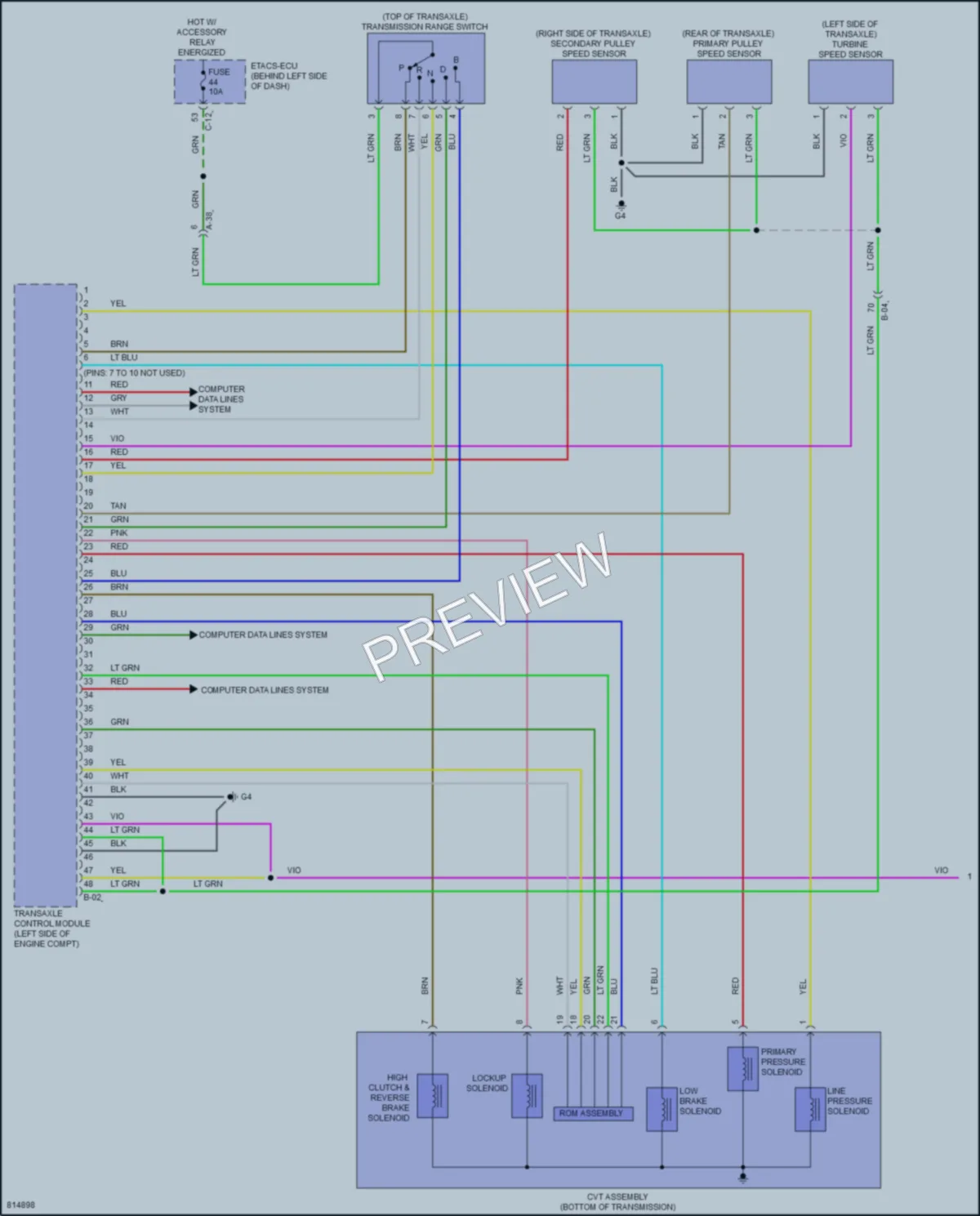 2022 Mitsubishi Outlander Transmission wiring diagram preview