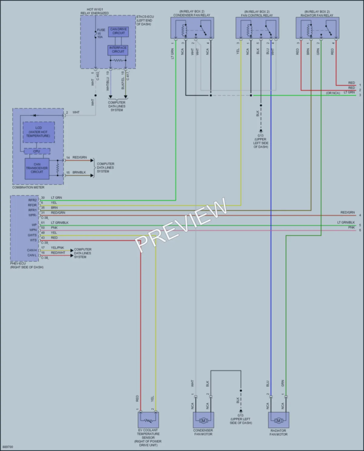 2022 Mitsubishi OutlanderPHEV Cooling Fan wiring diagram preview