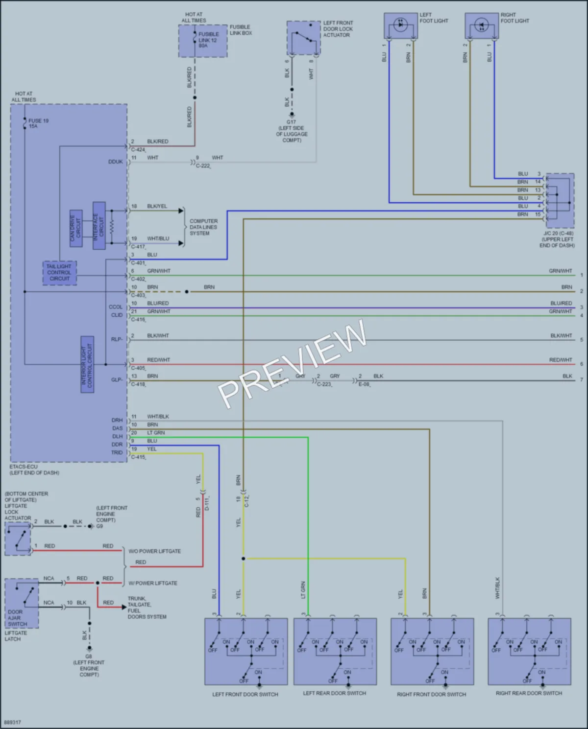 2022 Mitsubishi OutlanderPHEV Interior Lights wiring diagram preview