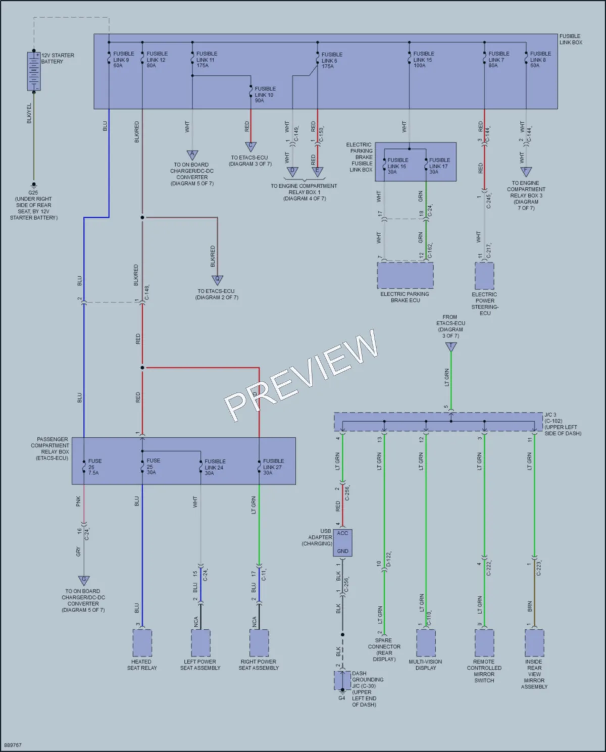 2022 Mitsubishi OutlanderPHEV Power Distribution wiring diagram preview