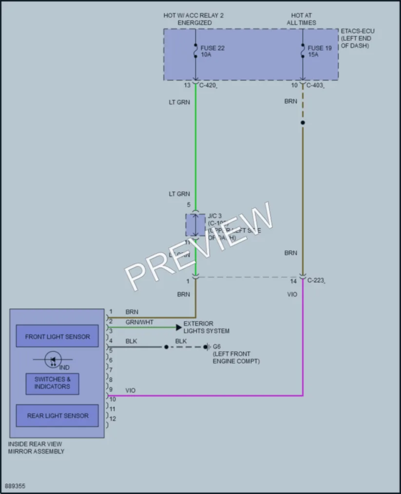 2022 Mitsubishi OutlanderPHEV Power Mirrors wiring diagram preview