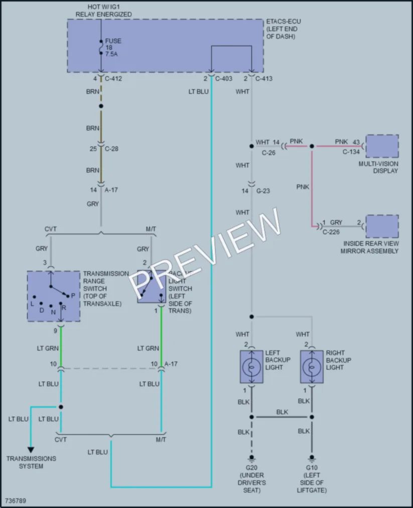2022 Mitsubishi OutlanderSport Exterior Lights wiring diagram preview