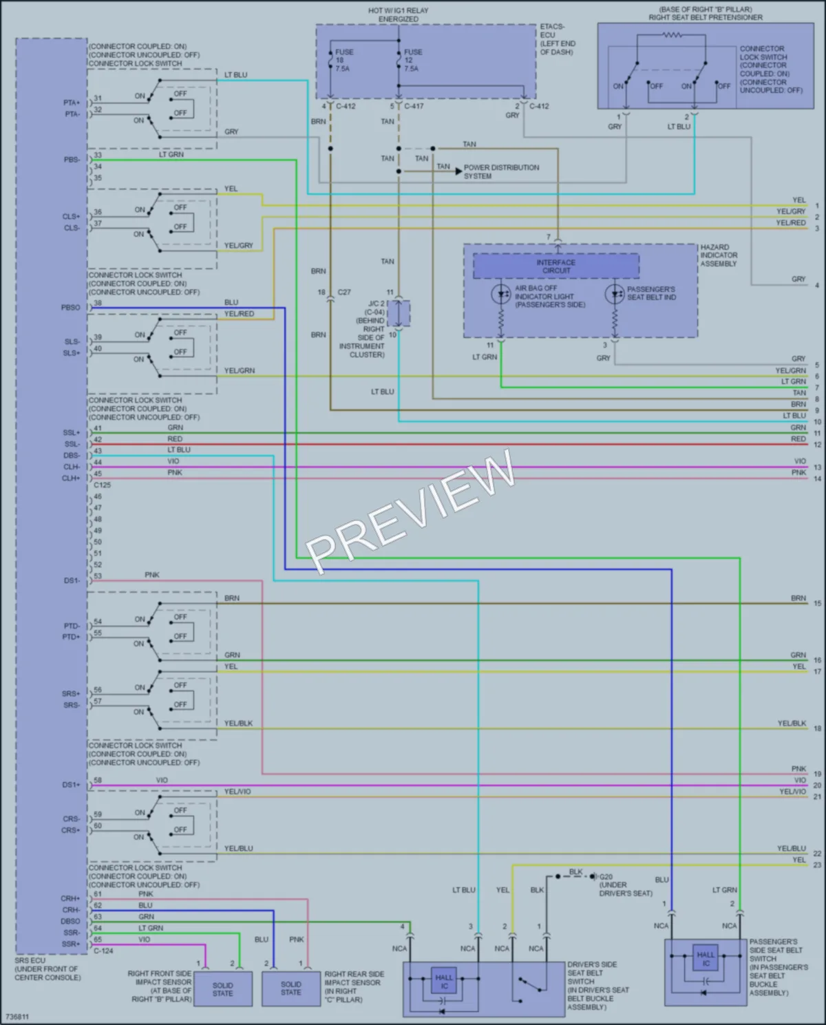 2022 Mitsubishi OutlanderSport Supplemental Restraints wiring diagram preview