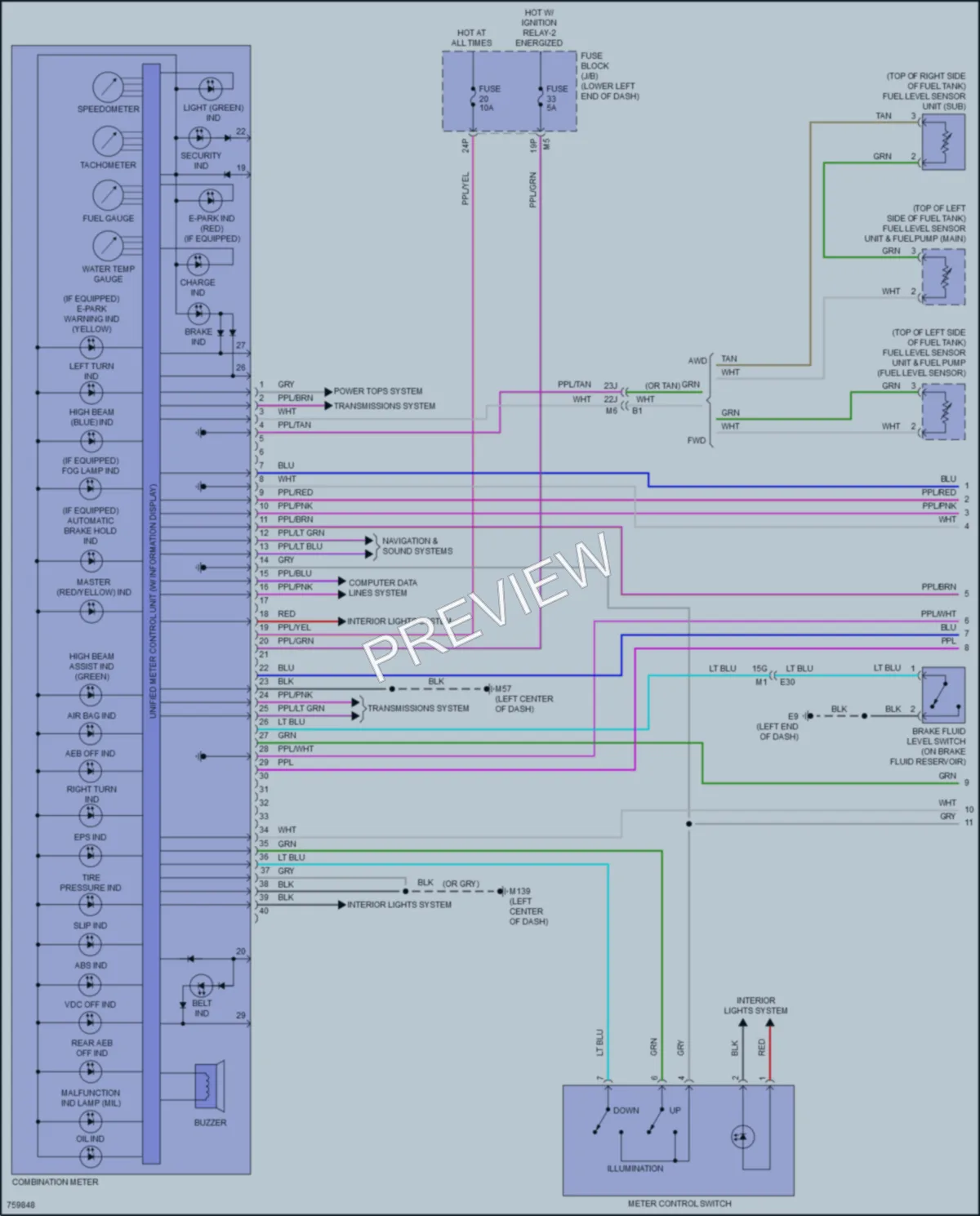 2022 Nissan Altima Instrument Cluster wiring diagram preview