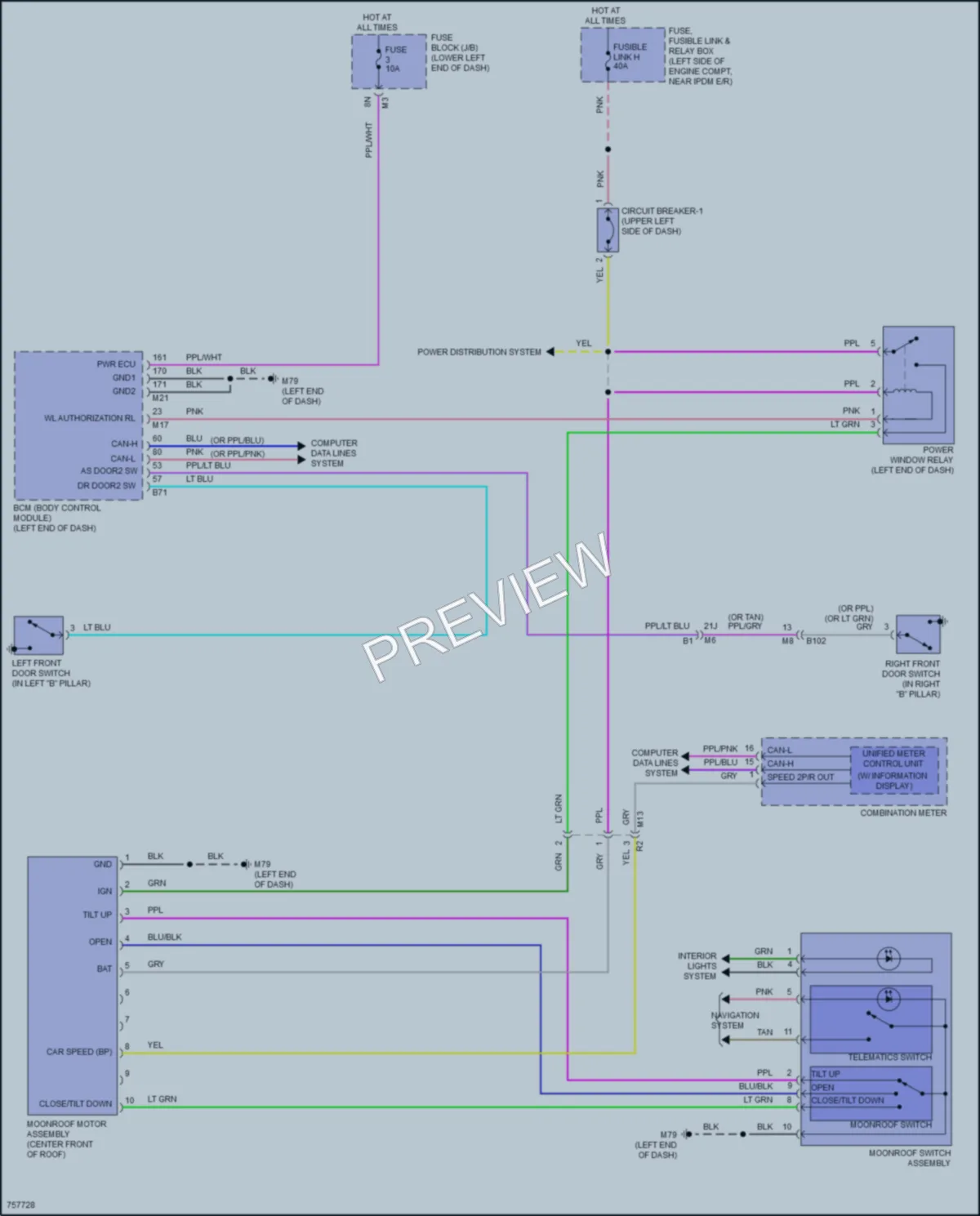 2022 Nissan Altima Power Top Sunroof wiring diagram preview