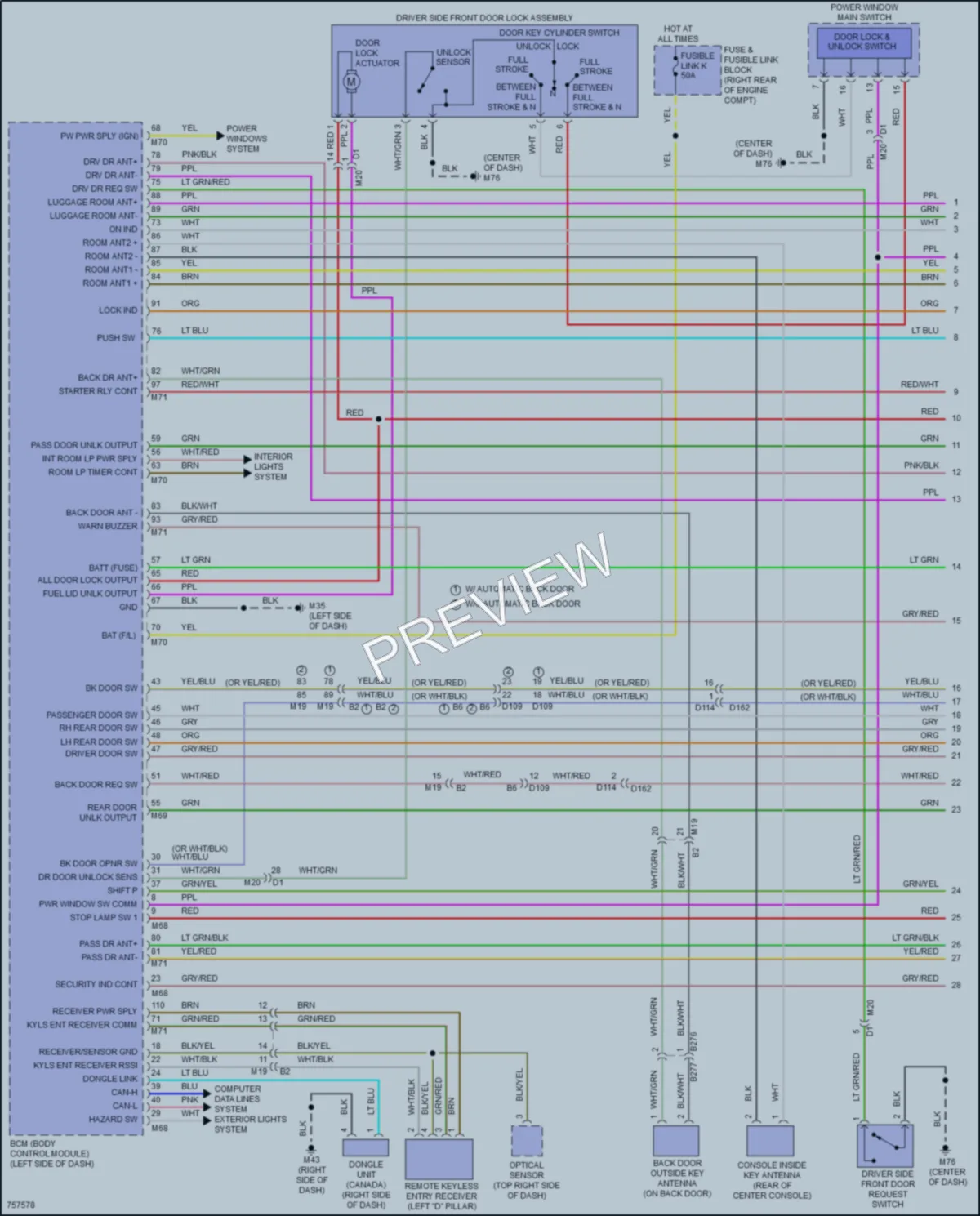 2022 Nissan Armada Power Door Locks wiring diagram preview