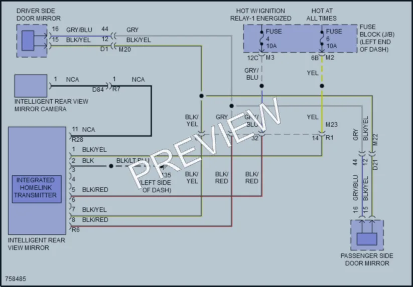 2022 Nissan Armada Power Mirrors wiring diagram preview