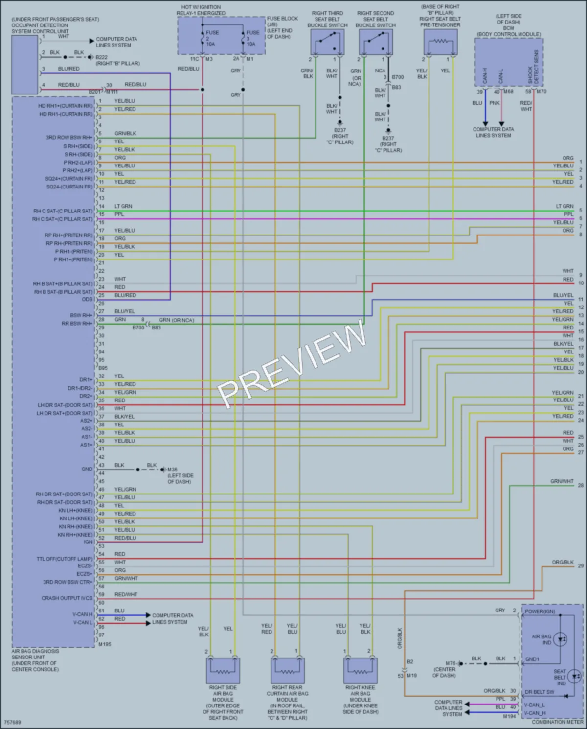 2022 Nissan Armada Supplemental Restraints wiring diagram preview