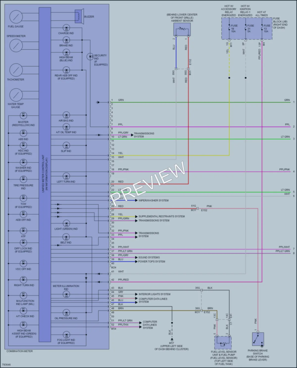 2022 Nissan Frontier Instrument Cluster wiring diagram preview