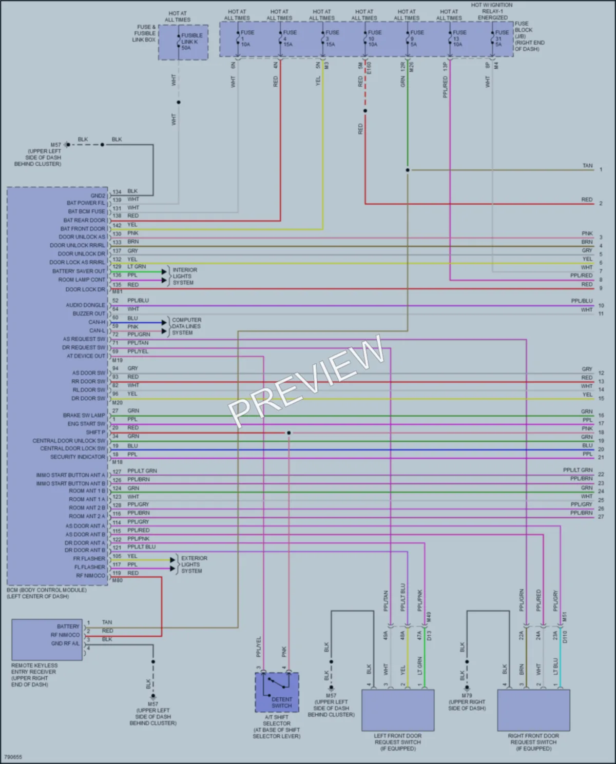2022 Nissan Frontier Power Door Locks wiring diagram preview