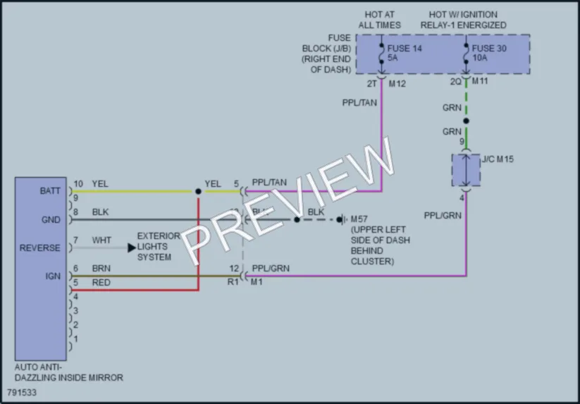 2022 Nissan Frontier Power Mirrors wiring diagram preview