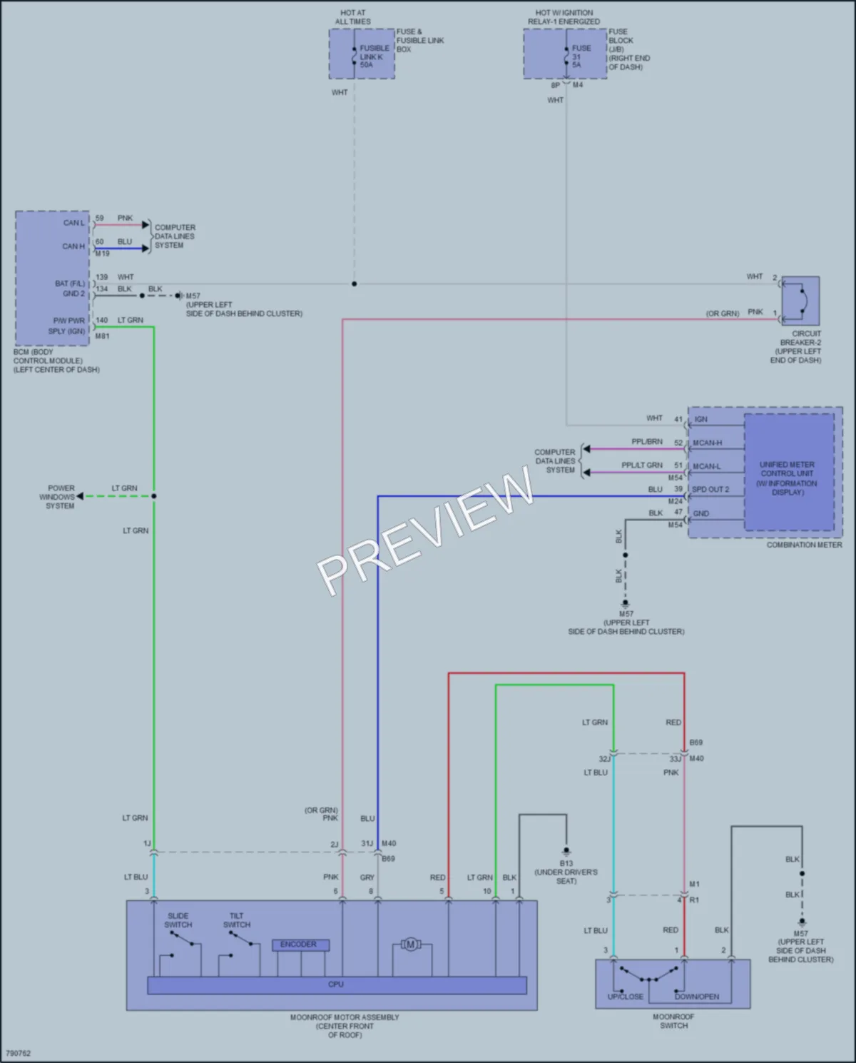 2022 Nissan Frontier Power Top Sunroof wiring diagram preview