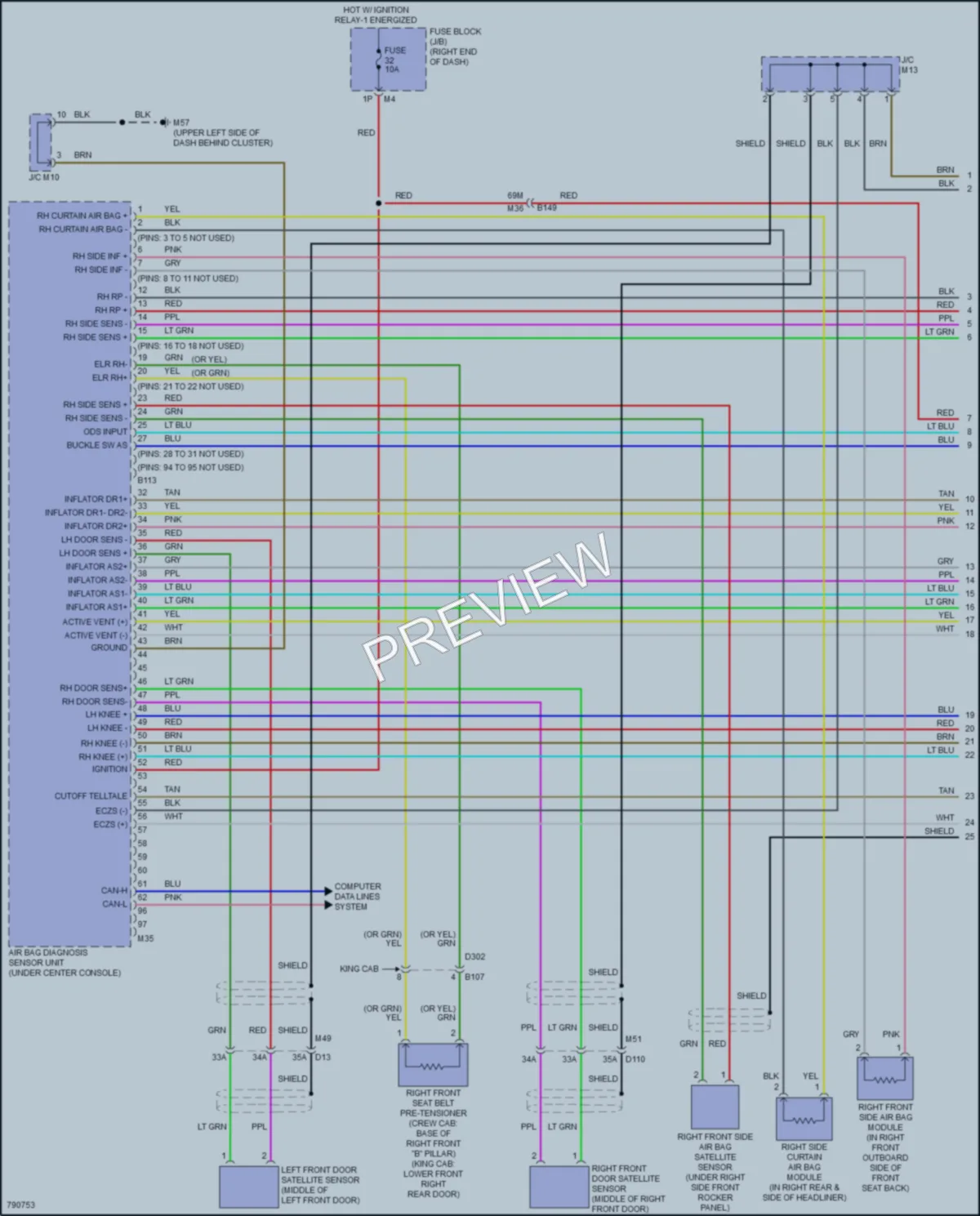 2022 Nissan Frontier Supplemental Restraints wiring diagram preview