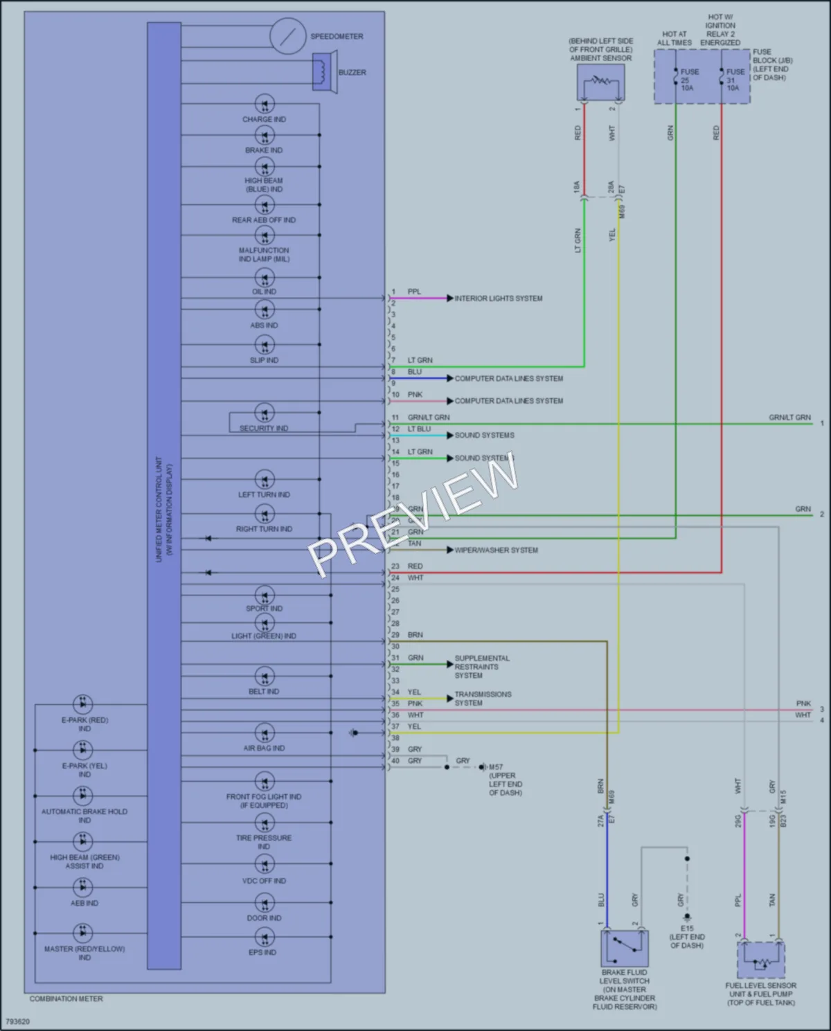 2022 Nissan Kicks Instrument Cluster wiring diagram preview