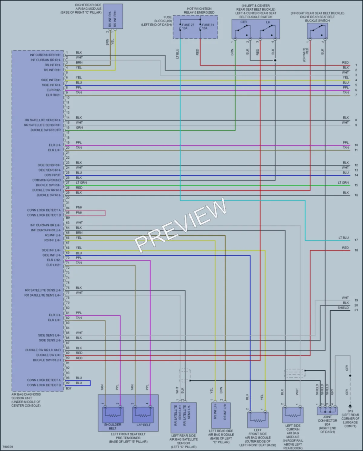 2022 Nissan Kicks Supplemental Restraints wiring diagram preview