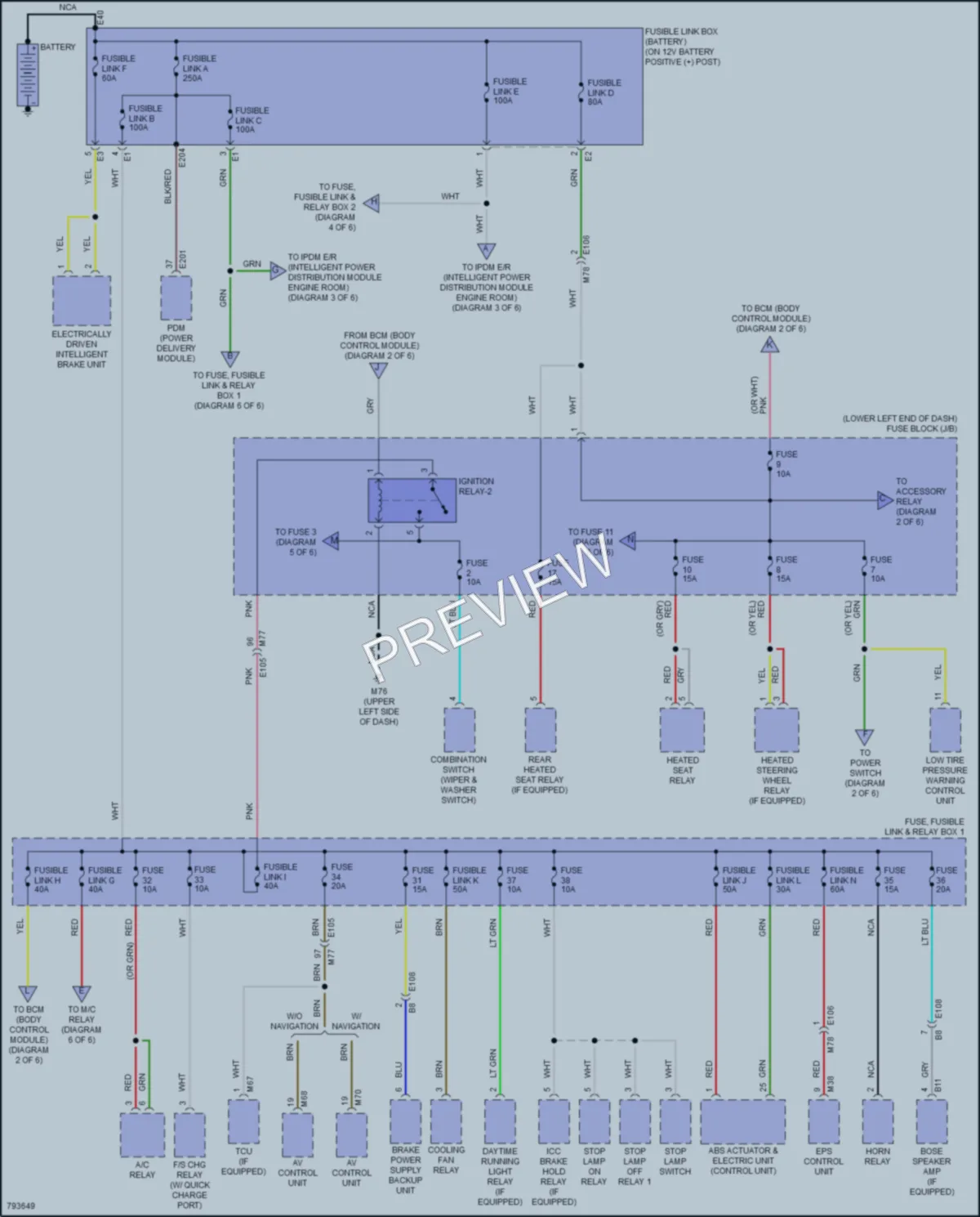 2022 Nissan LEAF Power Distribution wiring diagram preview