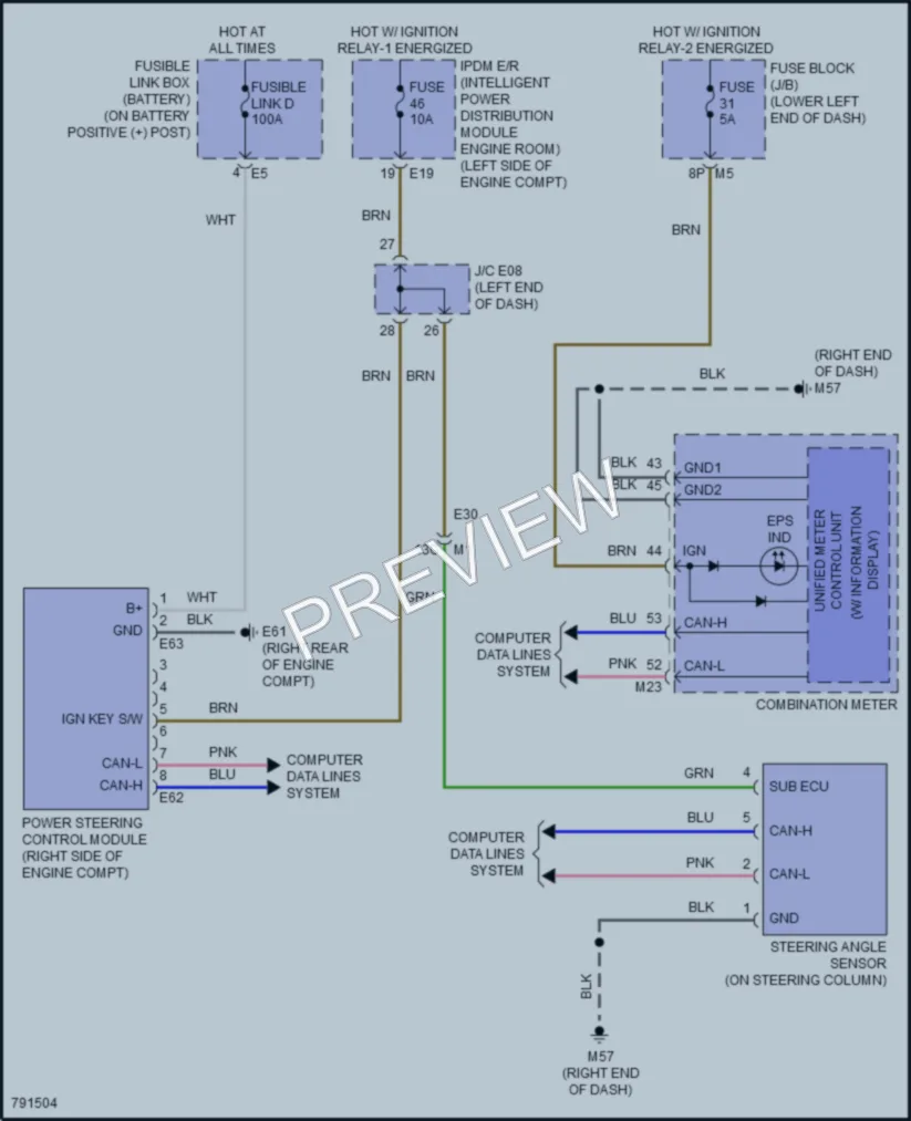 2022 Nissan Maxima Electronic Power Steering wiring diagram preview