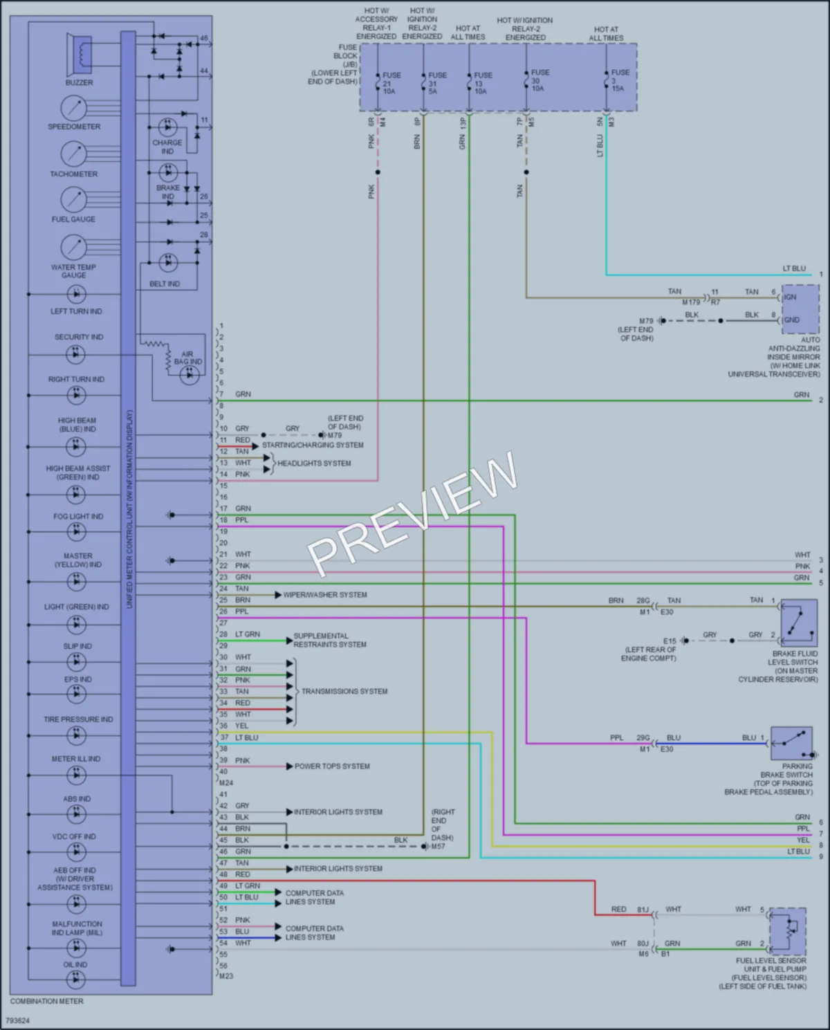 2022 Nissan Maxima Instrument Cluster wiring diagram preview
