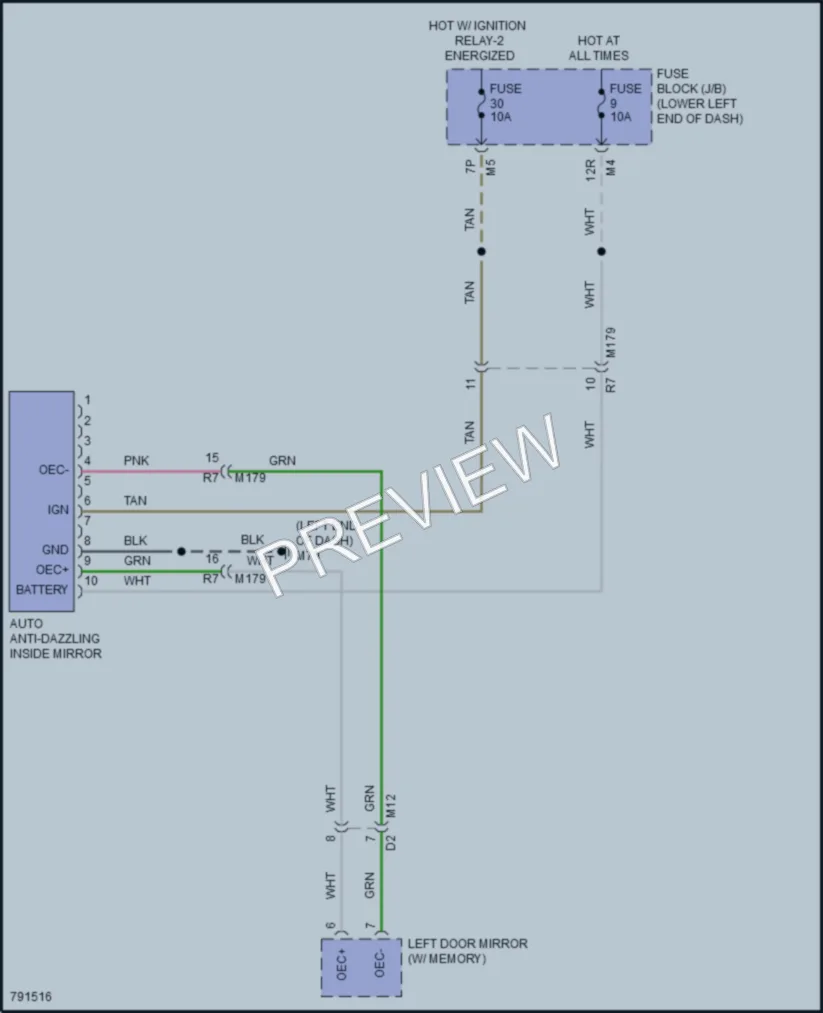 2022 Nissan Maxima Power Mirrors wiring diagram preview