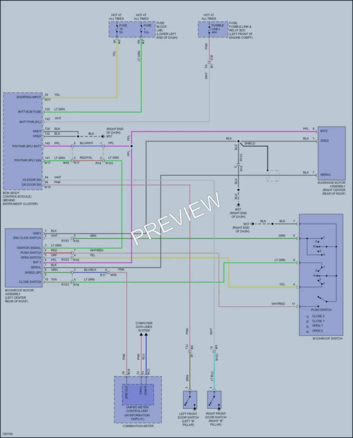 2022 Nissan Maxima Power Top Sunroof wiring diagram preview
