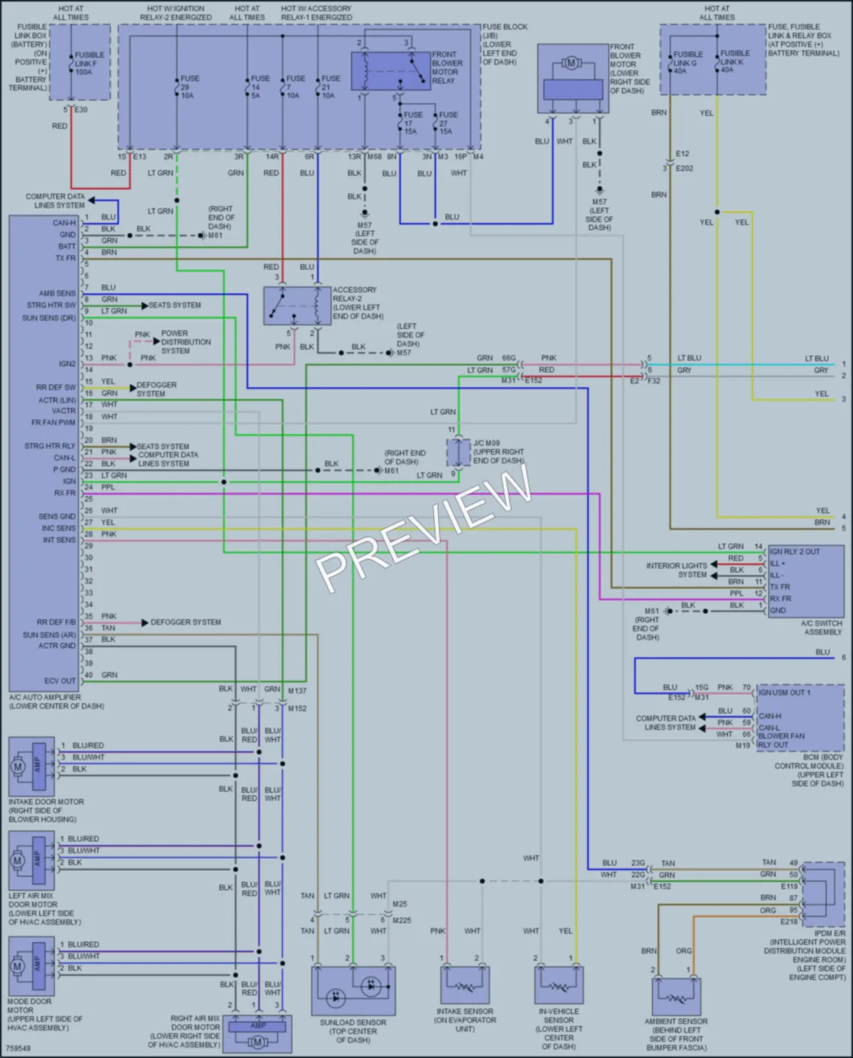 2022 Nissan Murano Air Conditioning wiring diagram preview