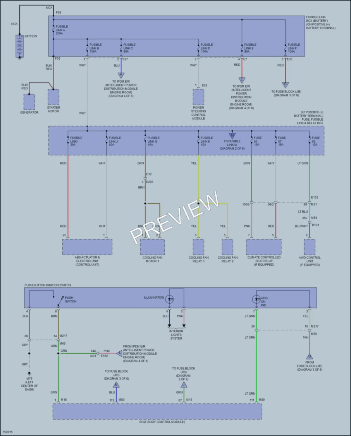 2022 Nissan Murano Power Distribution wiring diagram preview