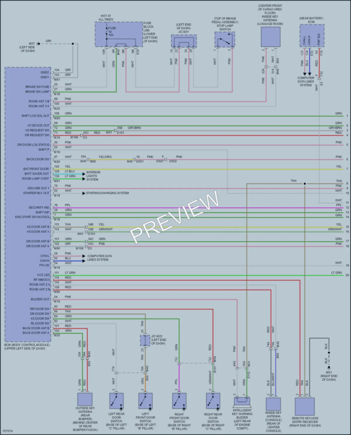 2022 Nissan Murano Power Door Locks wiring diagram preview