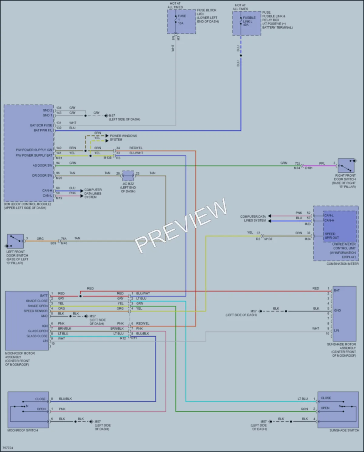 2022 Nissan Murano Power Top Sunroof wiring diagram preview