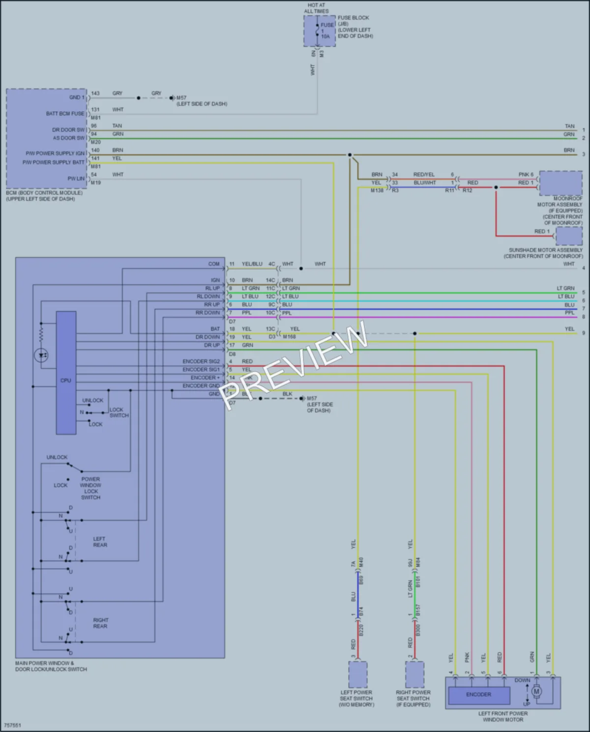2022 Nissan Murano Power Windows wiring diagram preview