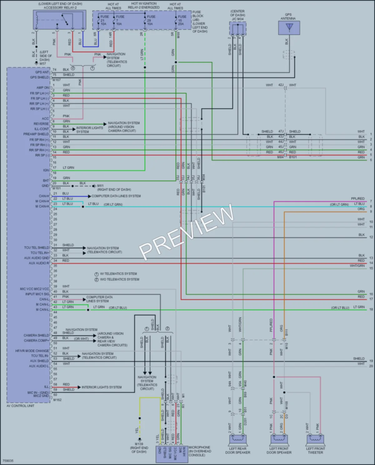 2022 Nissan Murano Radio wiring diagram preview