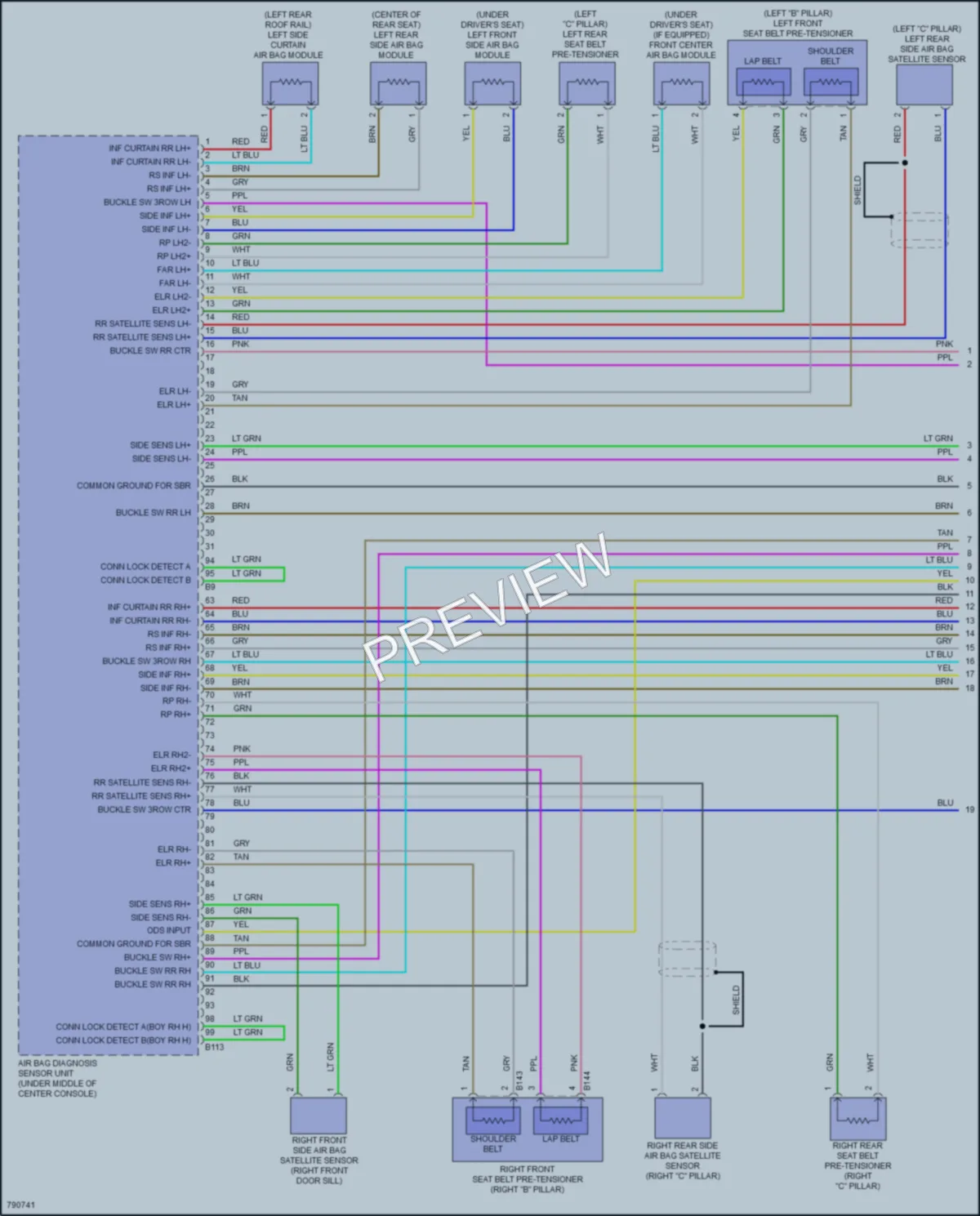 2022 Nissan Pathfinder Supplemental Restraints wiring diagram preview