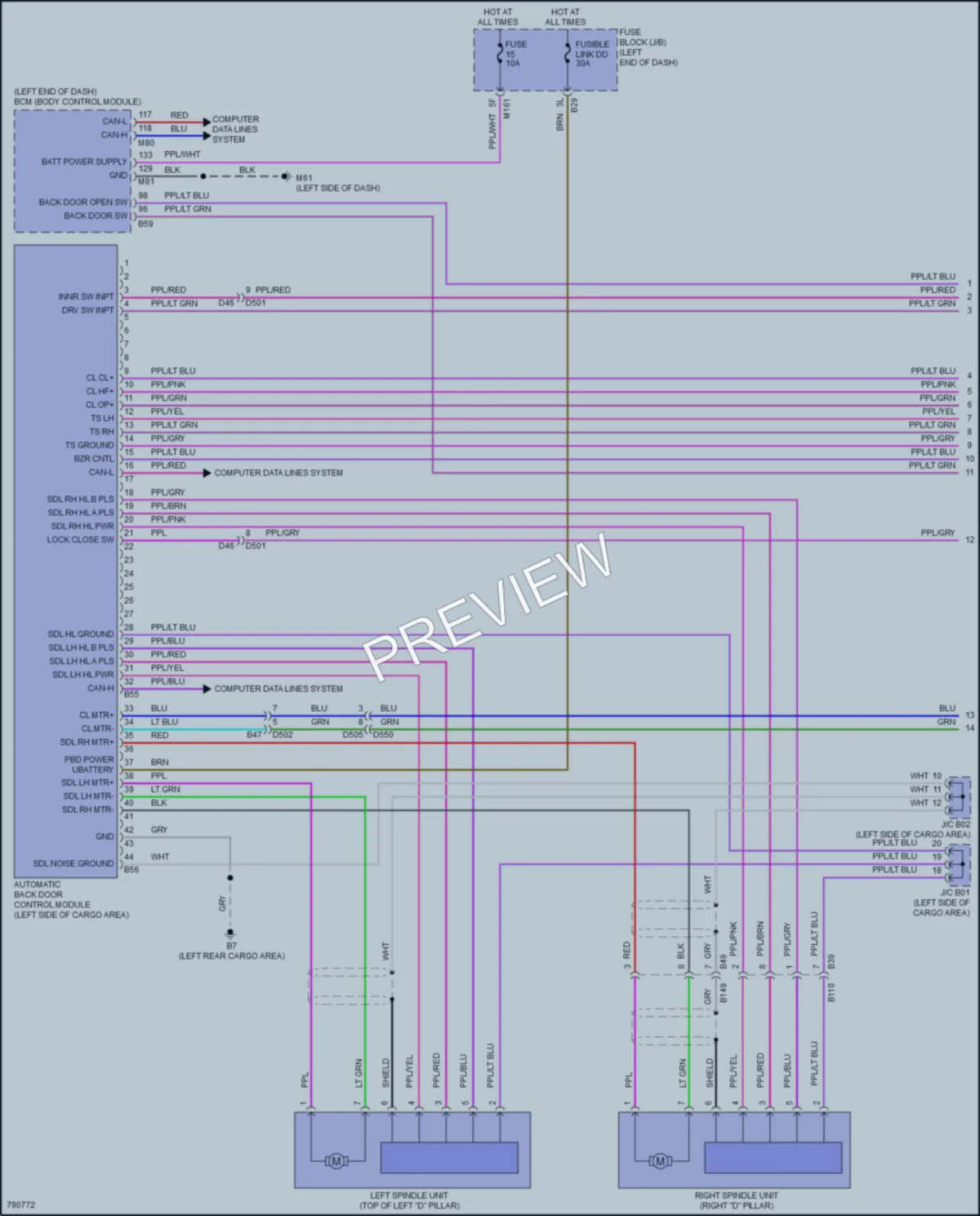 2022 Nissan Pathfinder Trunk Tailgate Fuel Door wiring diagram preview
