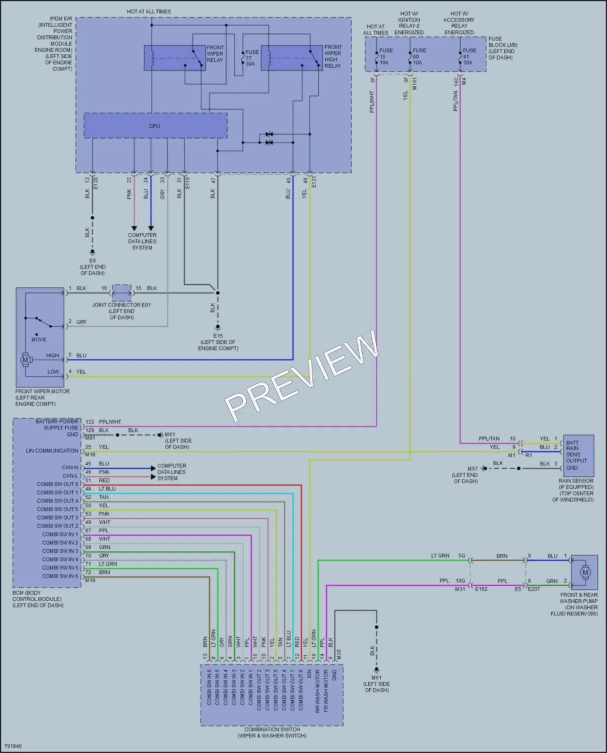 2022 Nissan Pathfinder Wiper Washer wiring diagram preview