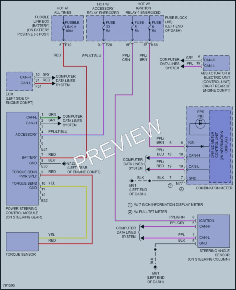 2022 Nissan Rogue Electronic Power Steering wiring diagram preview