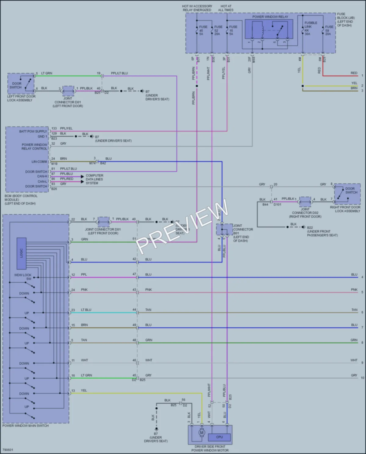 2022 Nissan Rogue Power Windows wiring diagram preview