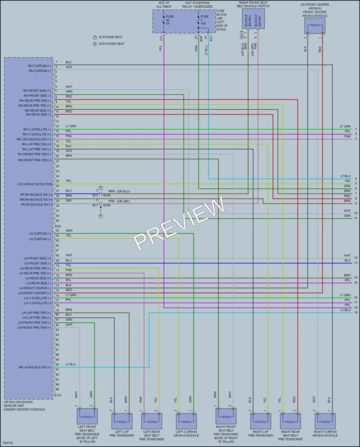 2022 Nissan Rogue Supplemental Restraints wiring diagram preview