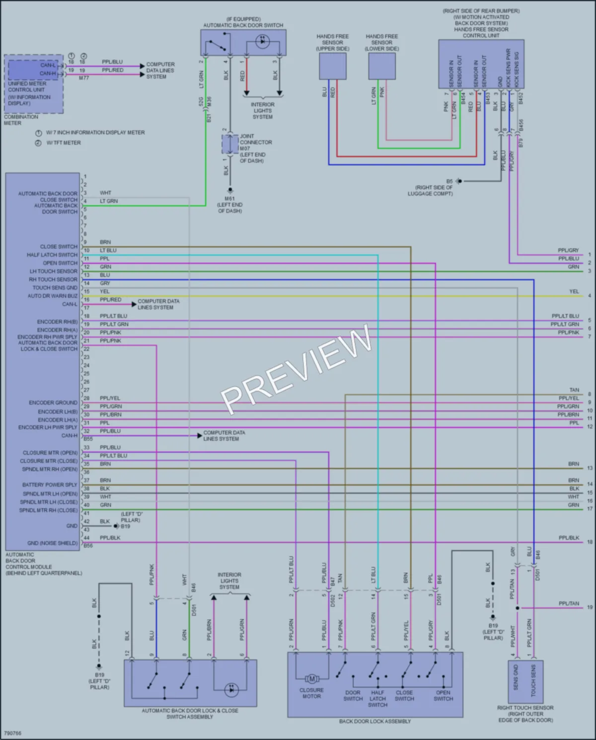 2022 Nissan Rogue Trunk Tailgate Fuel Door wiring diagram preview