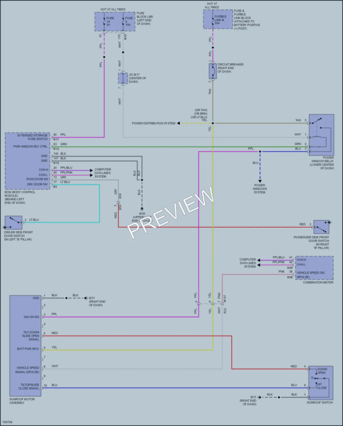2022 Nissan RogueSport Power Top Sunroof wiring diagram preview