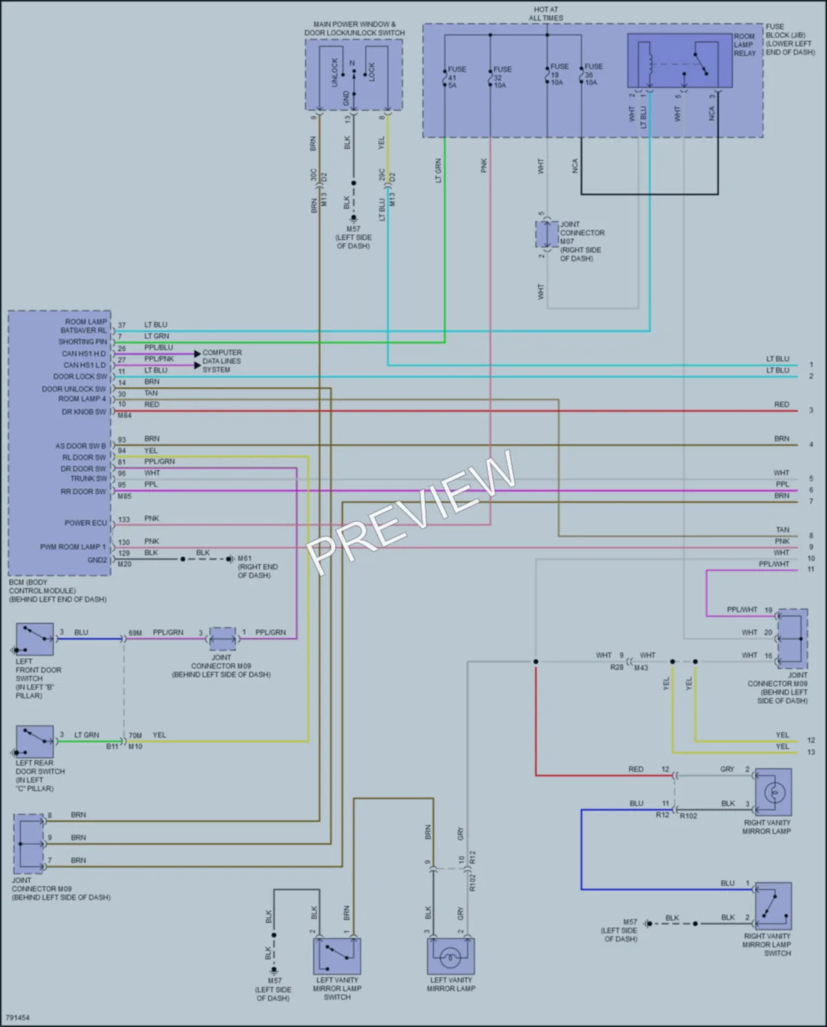 2022 Nissan Sentra Interior Lights wiring diagram preview