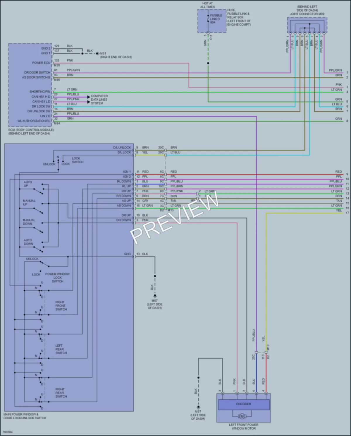 2022 Nissan Sentra Power Windows wiring diagram preview