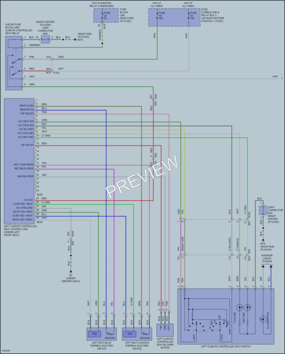 2022 Nissan Titan Power Seats wiring diagram preview