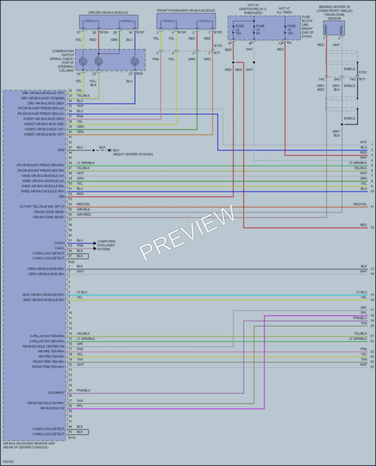 2022 Nissan Titan Supplemental Restraints wiring diagram preview