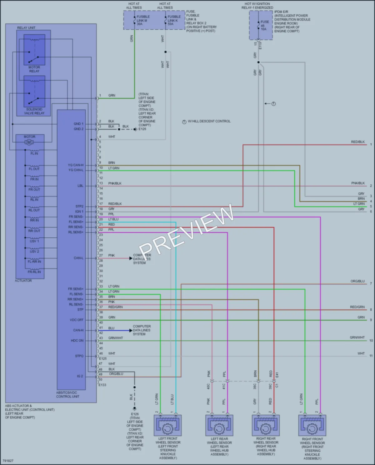 2022 Nissan TitanXD Anti Lock Brakes wiring diagram preview