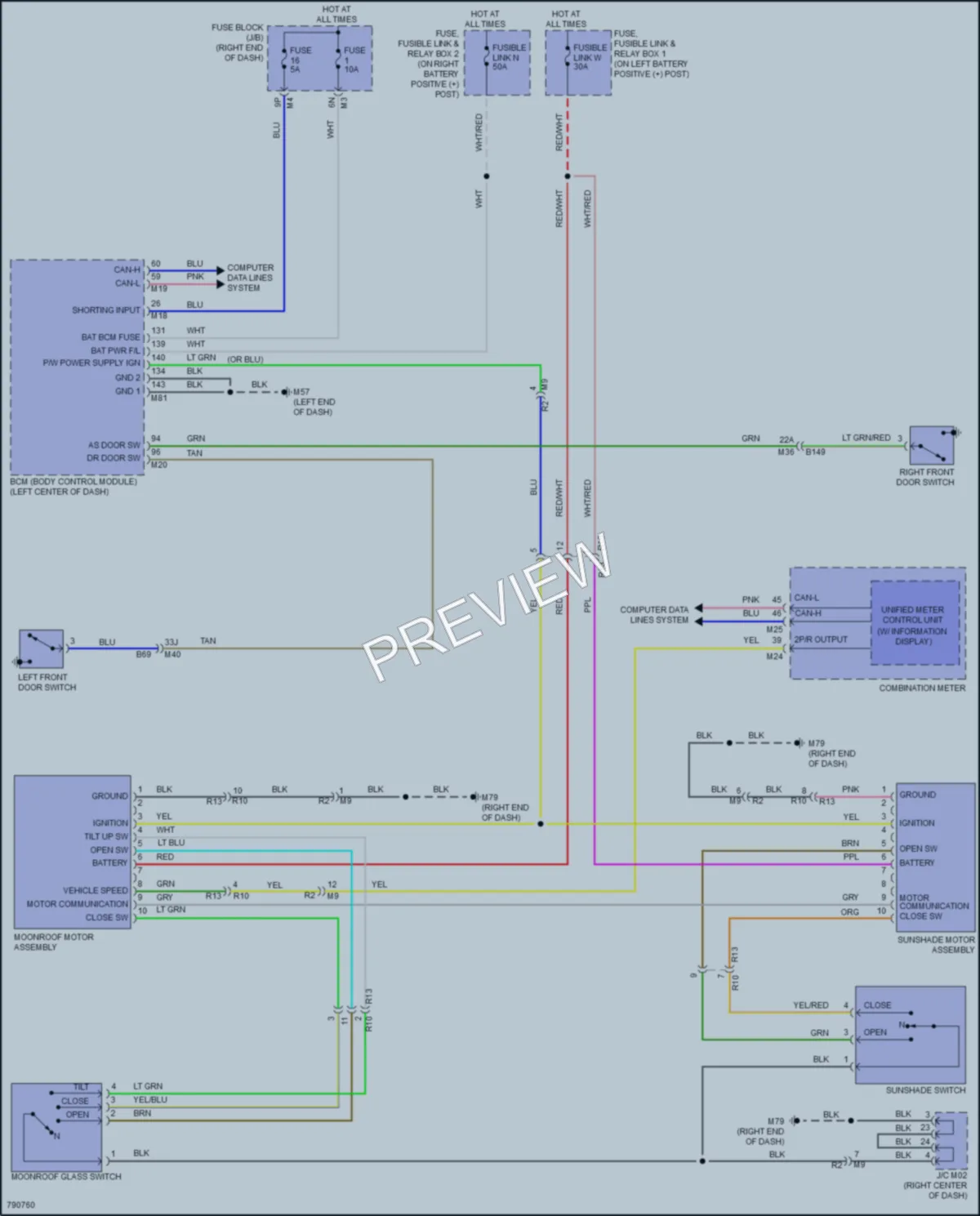 2022 Nissan TitanXD Power Top Sunroof wiring diagram preview