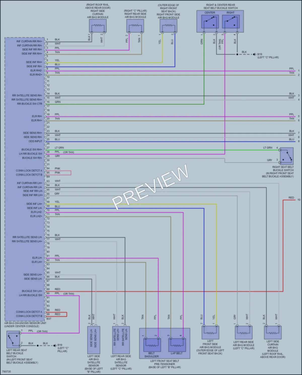 2022 Nissan Versa Supplemental Restraints wiring diagram preview