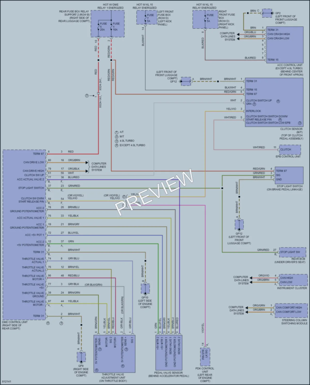 2022 Porsche 718Boxster Cruise Control wiring diagram preview