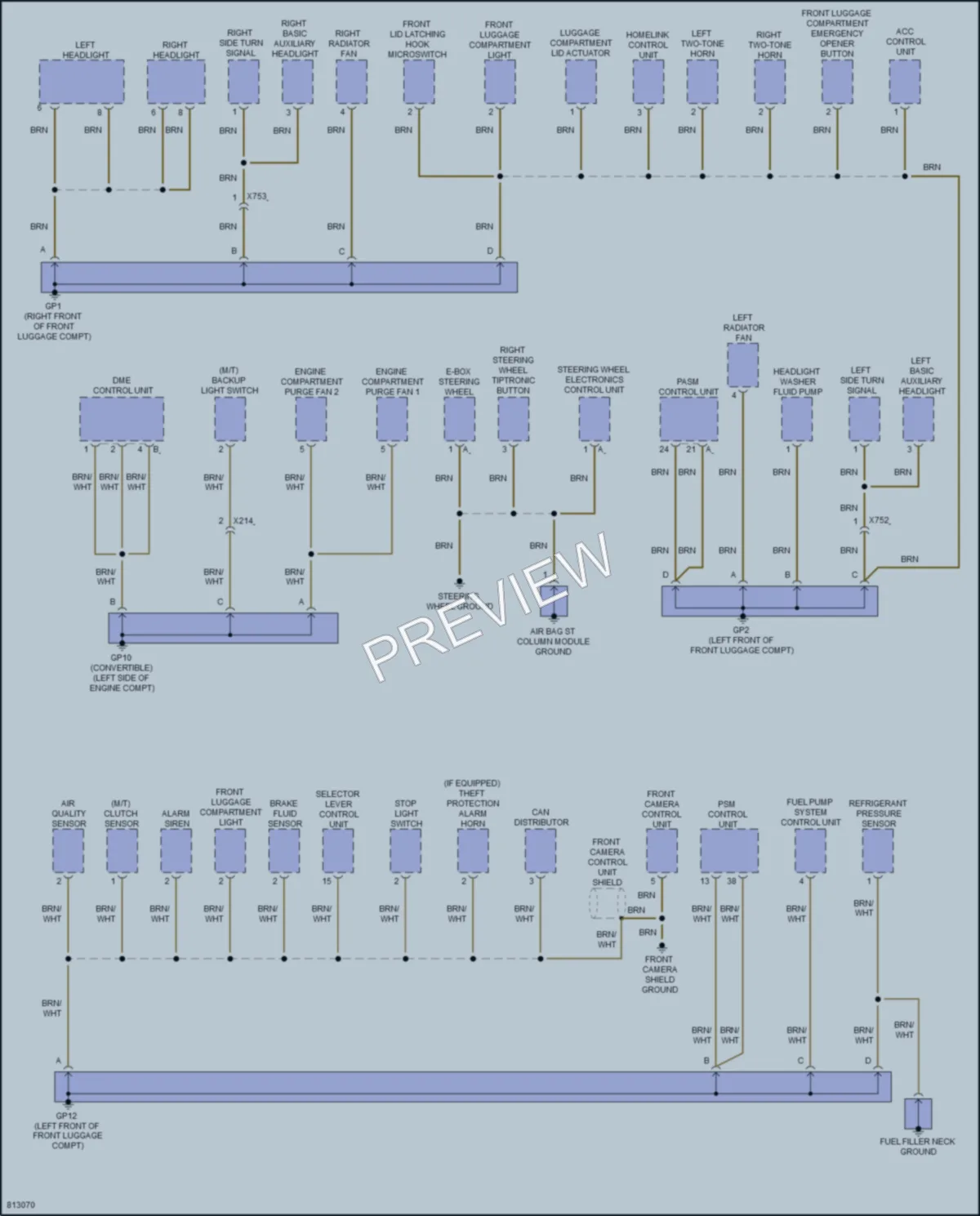 2022 Porsche 718Boxster Ground Distribution wiring diagram preview